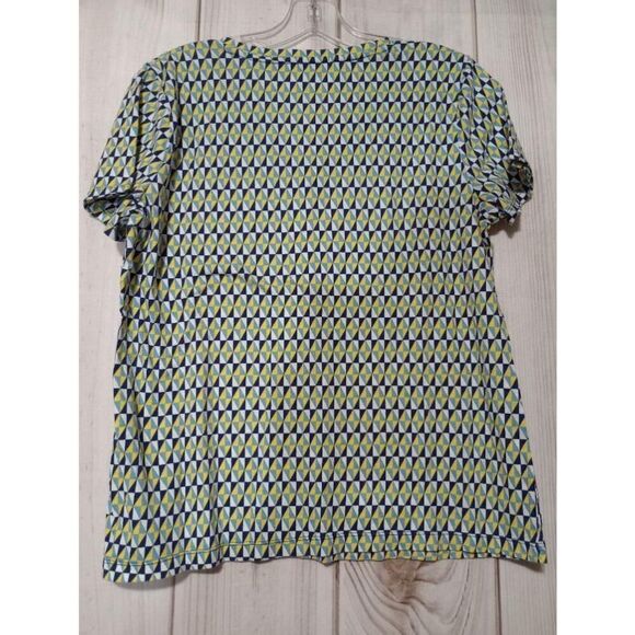 Croft & Barrow Geometric Print V-Neck Short Sleeve Casual Top - Picture 2 of 8
